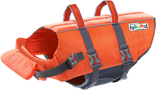 Granby Splash Dog Life Jacket, High-Buoyancy Dog Life Vest for Swimming, Boating, and Water Safety, Medium, Orange