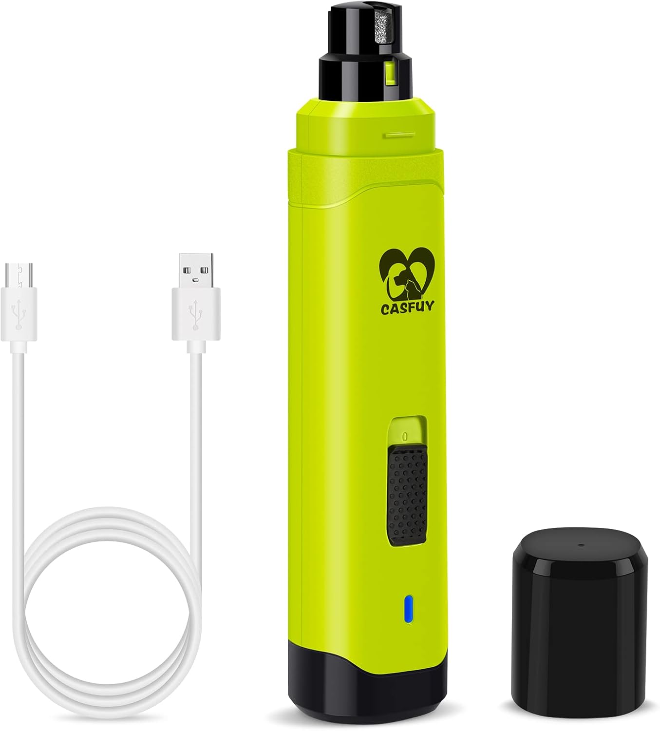 Dog Nail Grinder Upgraded - Professional 2-Speed Electric Rechargeable Pet Nail Trimmer Painless Paws Grooming & Smoothing for Small Medium Large Dogs & Cats (White)