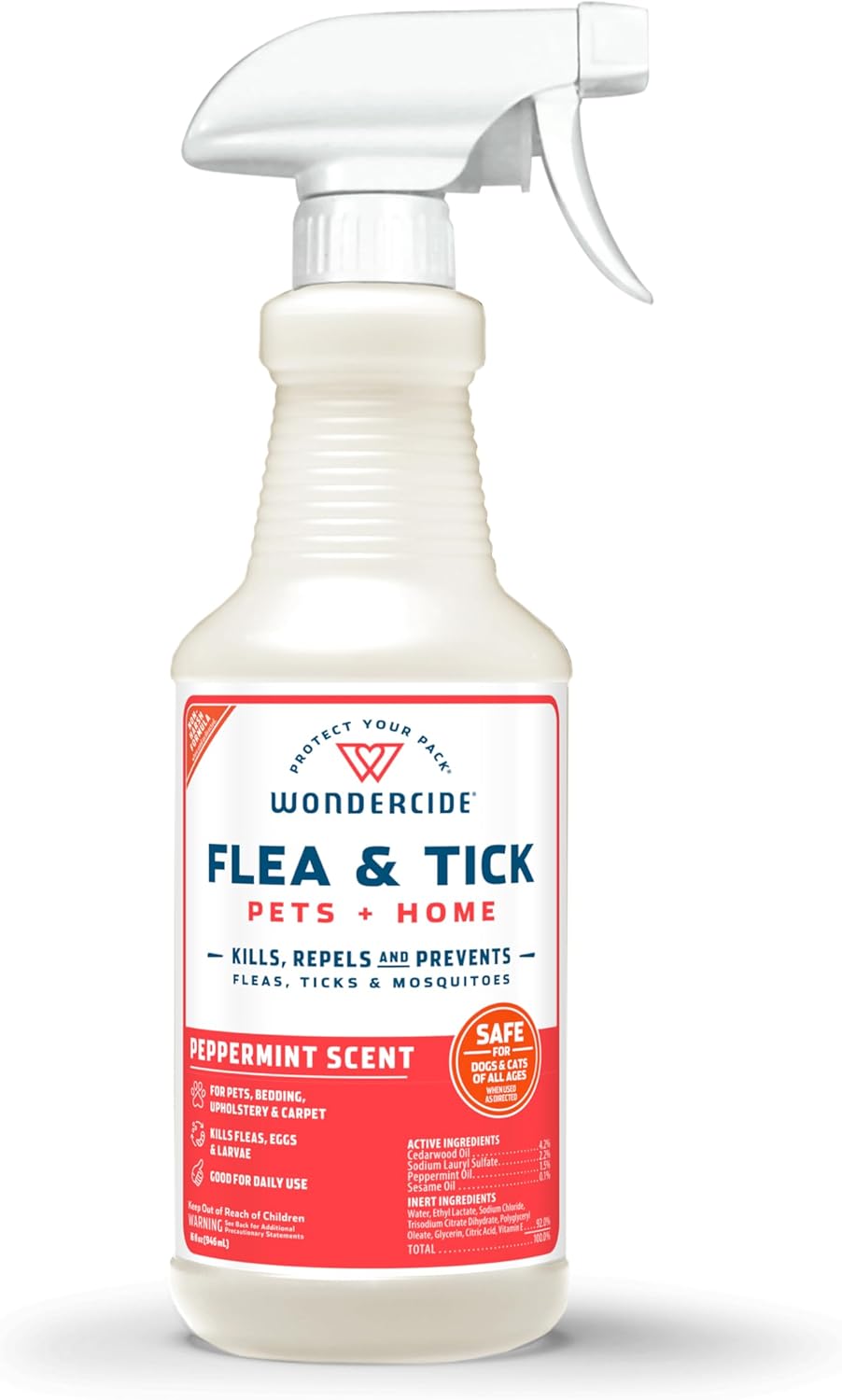 - Flea, Tick & Mosquito Spray for Dogs, Cats, and Home - Flea and Tick Killer, Control, Prevention, Treatment - with Natural Essential Oils - Pet and Family Safe - Lemongrass 32 Oz
