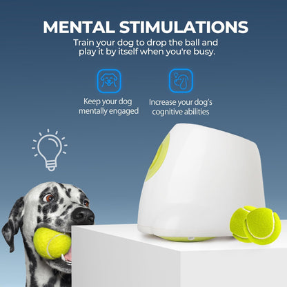 Automatic Dog Ball Launcher for Medium to Large Dogs, Interactive Tennis Ball Thrower, Rechargeable Dog Toy Mental Stimulation Training Game for Energetic Dogs