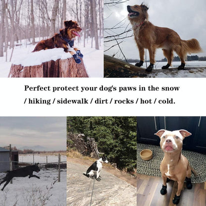 Dog Boots,Waterproof Dog Shoes,Dog Booties with Reflective Rugged Anti-Slip Sole and Skid-Proof,Outdoor Dog Shoes for Medium Dogs 4Pcs-Size 1