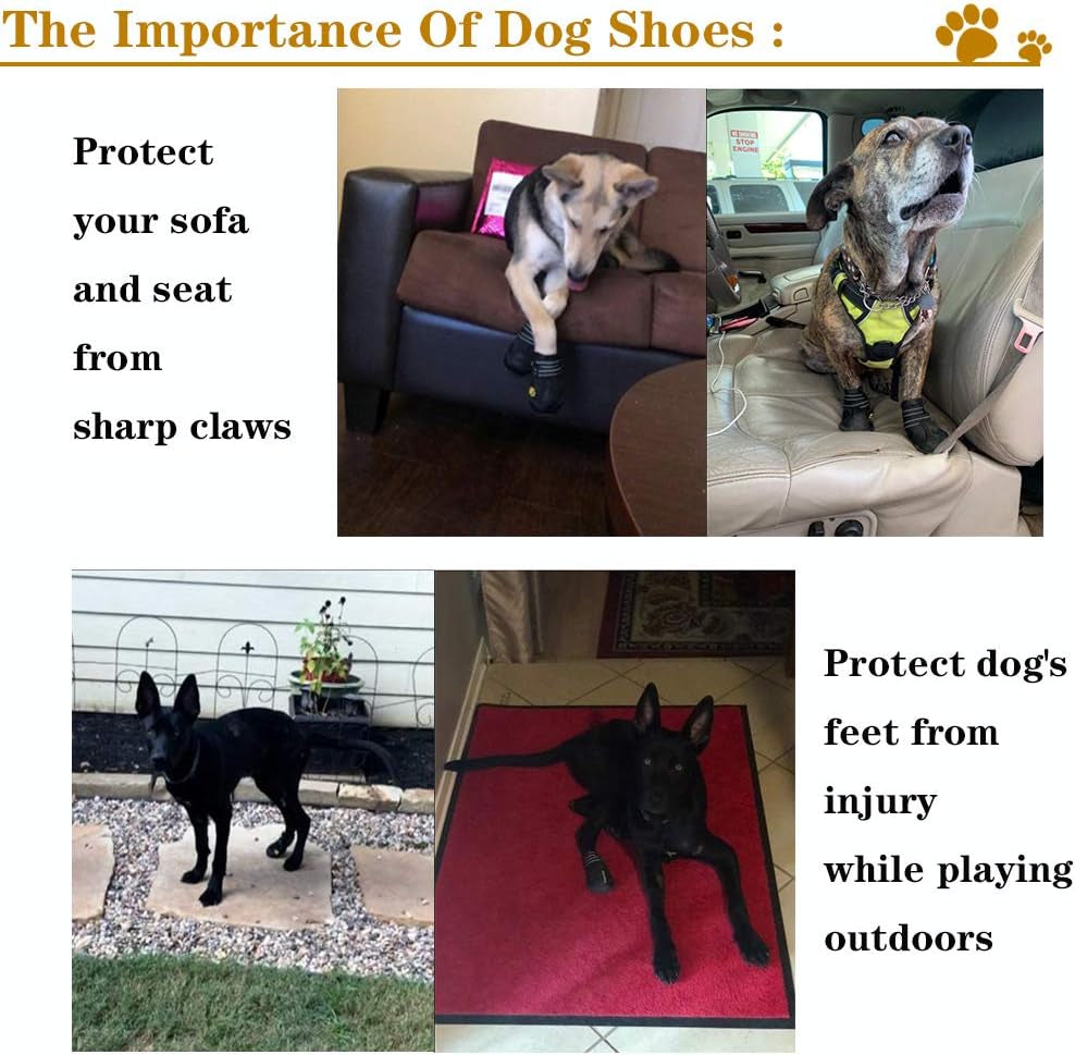 Dog Boots,Waterproof Dog Shoes,Dog Booties with Reflective Rugged Anti-Slip Sole and Skid-Proof,Outdoor Dog Shoes for Medium Dogs 4Pcs-Size 1