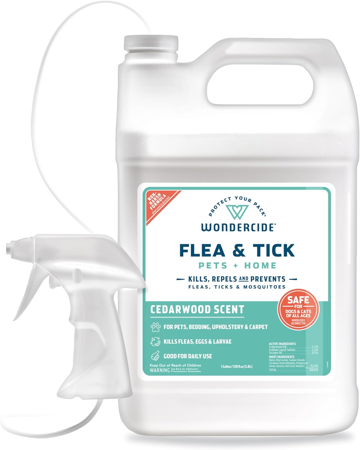 - Flea, Tick & Mosquito Spray for Dogs, Cats, and Home - Flea and Tick Killer, Control, Prevention, Treatment - with Natural Essential Oils - Pet and Family Safe - Lemongrass 32 Oz