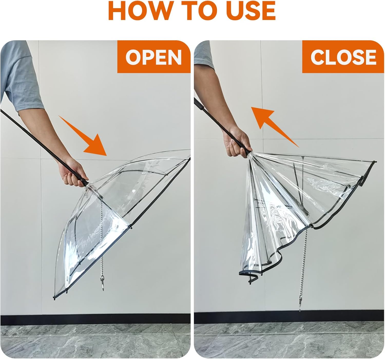 Small Dog Umbrella, 29" Width Clear Dogs Umbrella Waterproof Dog Raincoat with Leash for Outdoor Walking Rainy Days