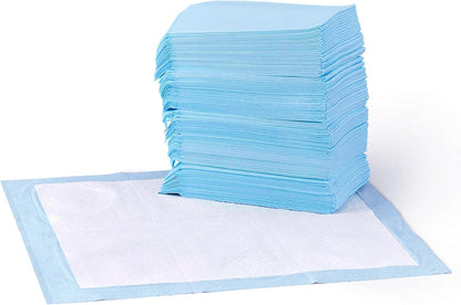 Dog and Puppy Pee Pads, 5-Layer Leak-Proof Super Absorbent, Quick-Dry Surface, Potty Training, Regular (22X22"), 100 Count, Blue & White