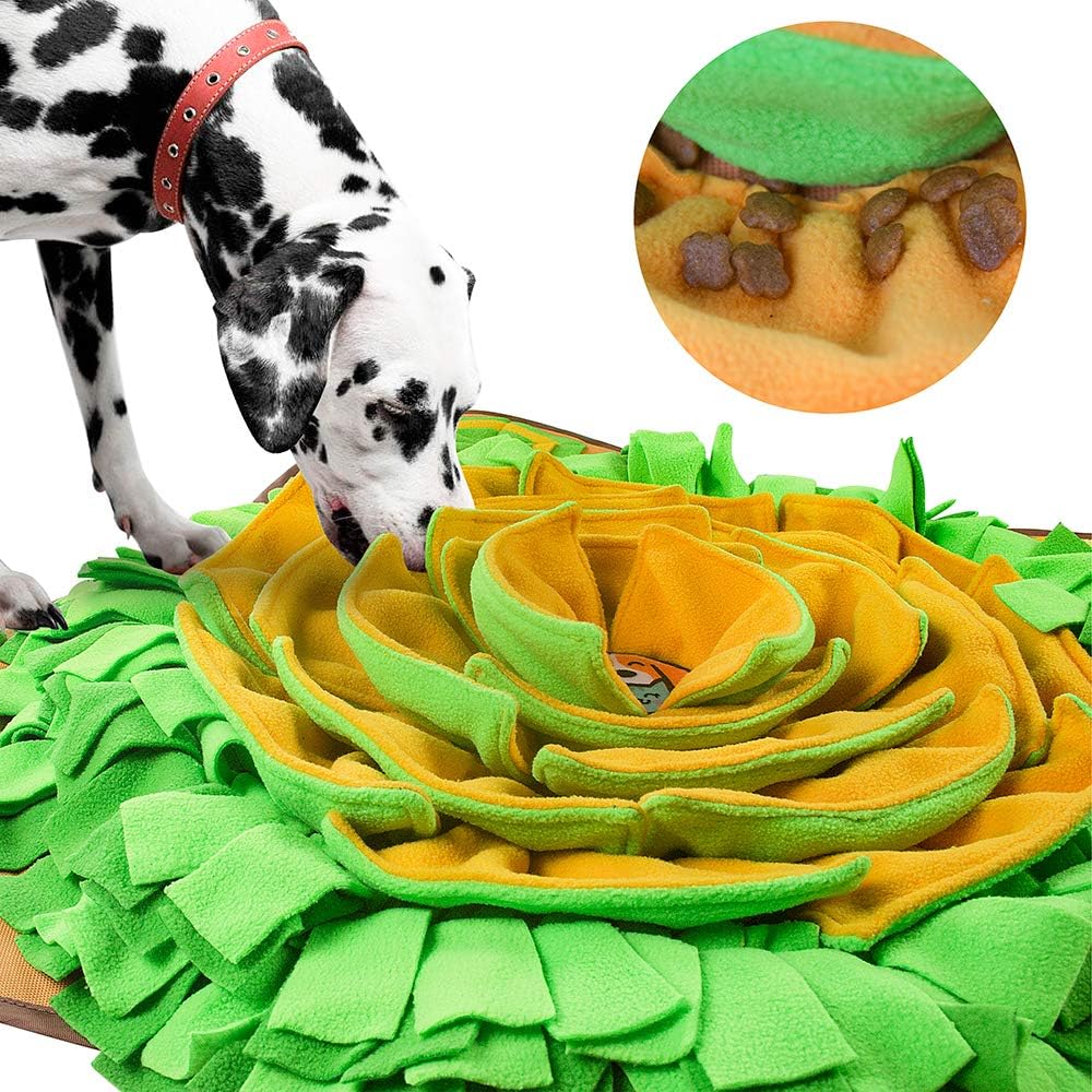 Snuffle Mat Pet Dog Feeding Mat, 28''X28'' Interactive Dog Puzzle Toys Encourages Natural Foraging Skills