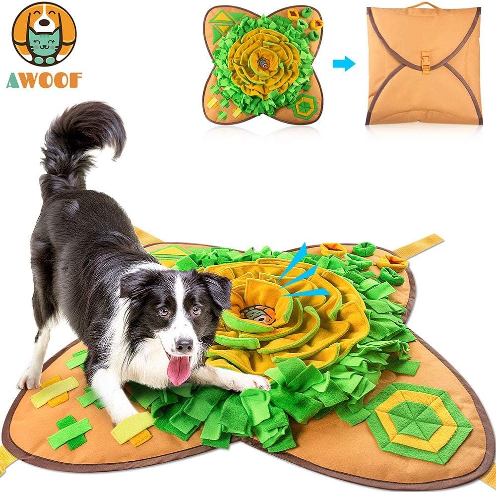 Snuffle Mat Pet Dog Feeding Mat, 28''X28'' Interactive Dog Puzzle Toys Encourages Natural Foraging Skills