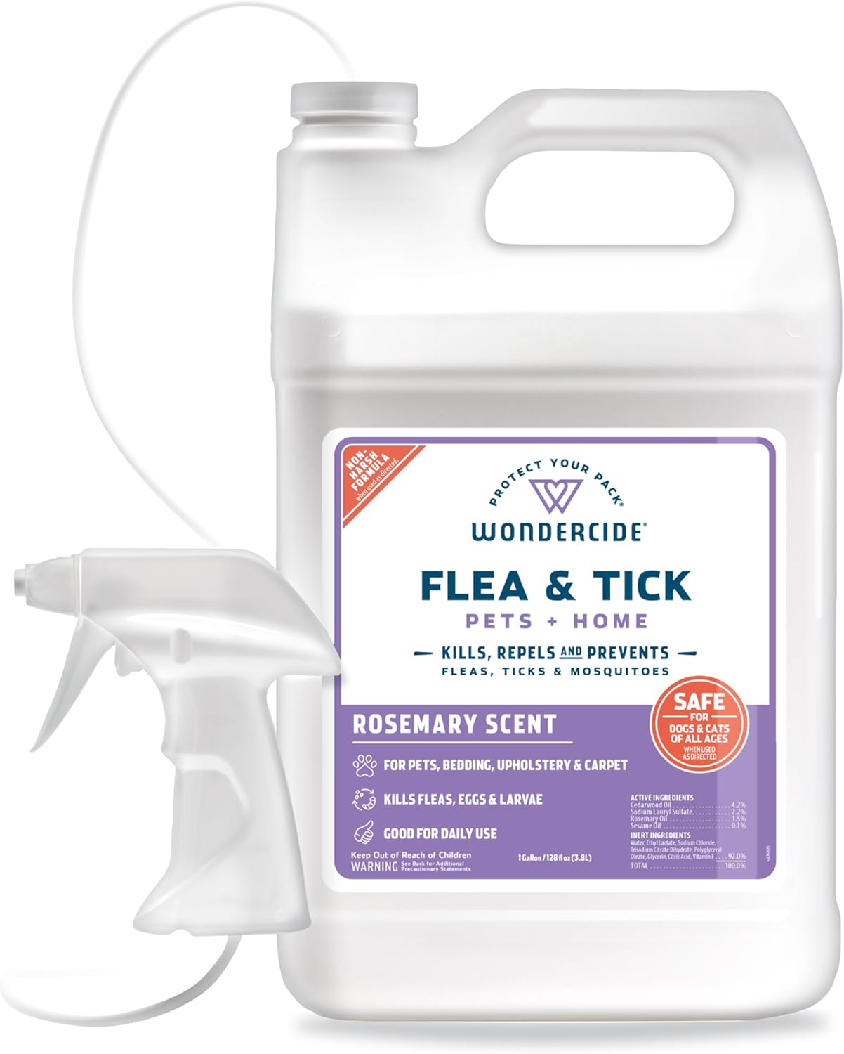 - Flea, Tick & Mosquito Spray for Dogs, Cats, and Home - Flea and Tick Killer, Control, Prevention, Treatment - with Natural Essential Oils - Pet and Family Safe - Lemongrass 32 Oz