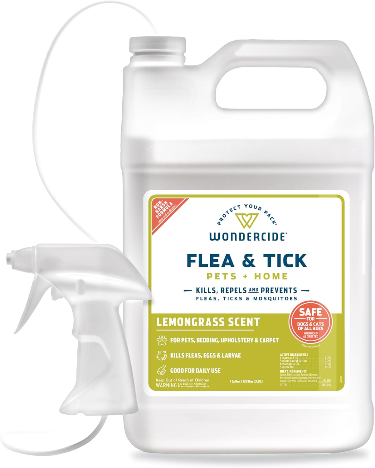 - Flea, Tick & Mosquito Spray for Dogs, Cats, and Home - Flea and Tick Killer, Control, Prevention, Treatment - with Natural Essential Oils - Pet and Family Safe - Lemongrass 32 Oz
