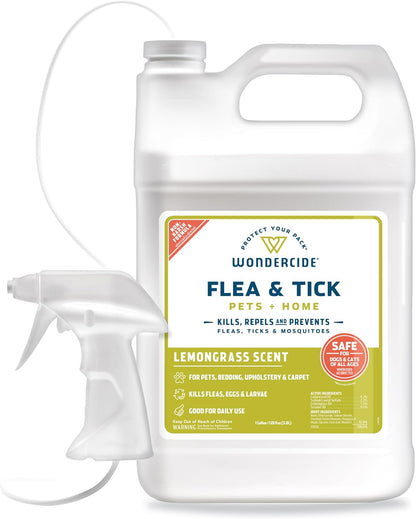 - Flea, Tick & Mosquito Spray for Dogs, Cats, and Home - Flea and Tick Killer, Control, Prevention, Treatment - with Natural Essential Oils - Pet and Family Safe - Lemongrass 32 Oz