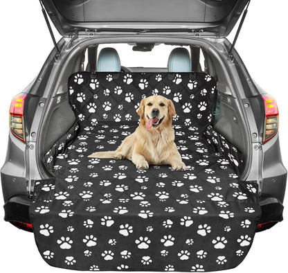 SUV Cargo Liner for Dogs, Water Resistant Pet Cover Dog Seat Mat Suvs Sedans Vans with Bumper Flap Protector, Non-Slip, Large Size Universal Fit, Black