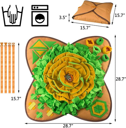 Snuffle Mat Pet Dog Feeding Mat, 28''X28'' Interactive Dog Puzzle Toys Encourages Natural Foraging Skills