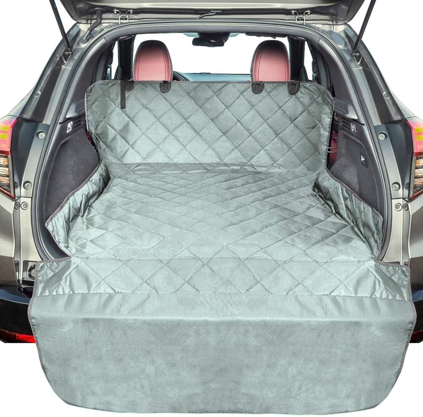 SUV Cargo Liner for Dogs, Water Resistant Pet Cover Dog Seat Mat Suvs Sedans Vans with Bumper Flap Protector, Non-Slip, Large Size Universal Fit, Black
