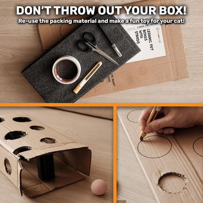 Elevated Cat Bowl Stand for Food and Water – Anti-Vomit Raised Feeding Station with Tilted Stand – Removable round Ceramic Bowls, anti Slip Bamboo Base, Dishes for Cats, Kitten, Small Dogs & Puppies