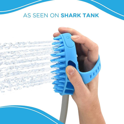 Dog Bath Brush Pro & Dog Shower Attachment - Large Silicone Rubber - Sprayer & Scrubber in One with 8Ft Hose Attachment & Shower Wand for Bathing - Pet Bath Supplies