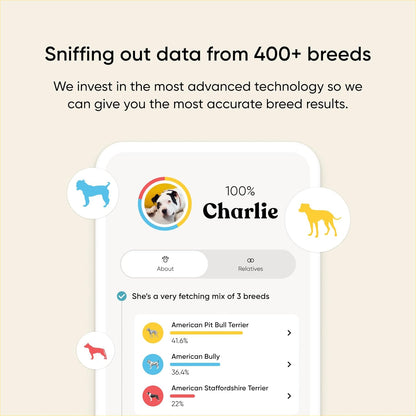Breed & Health Kit - Dog DNA Testing Kit - Discover Breed, Ancestry, Relative Finder, Genetic Health, Traits, Allergy Risk Scores
