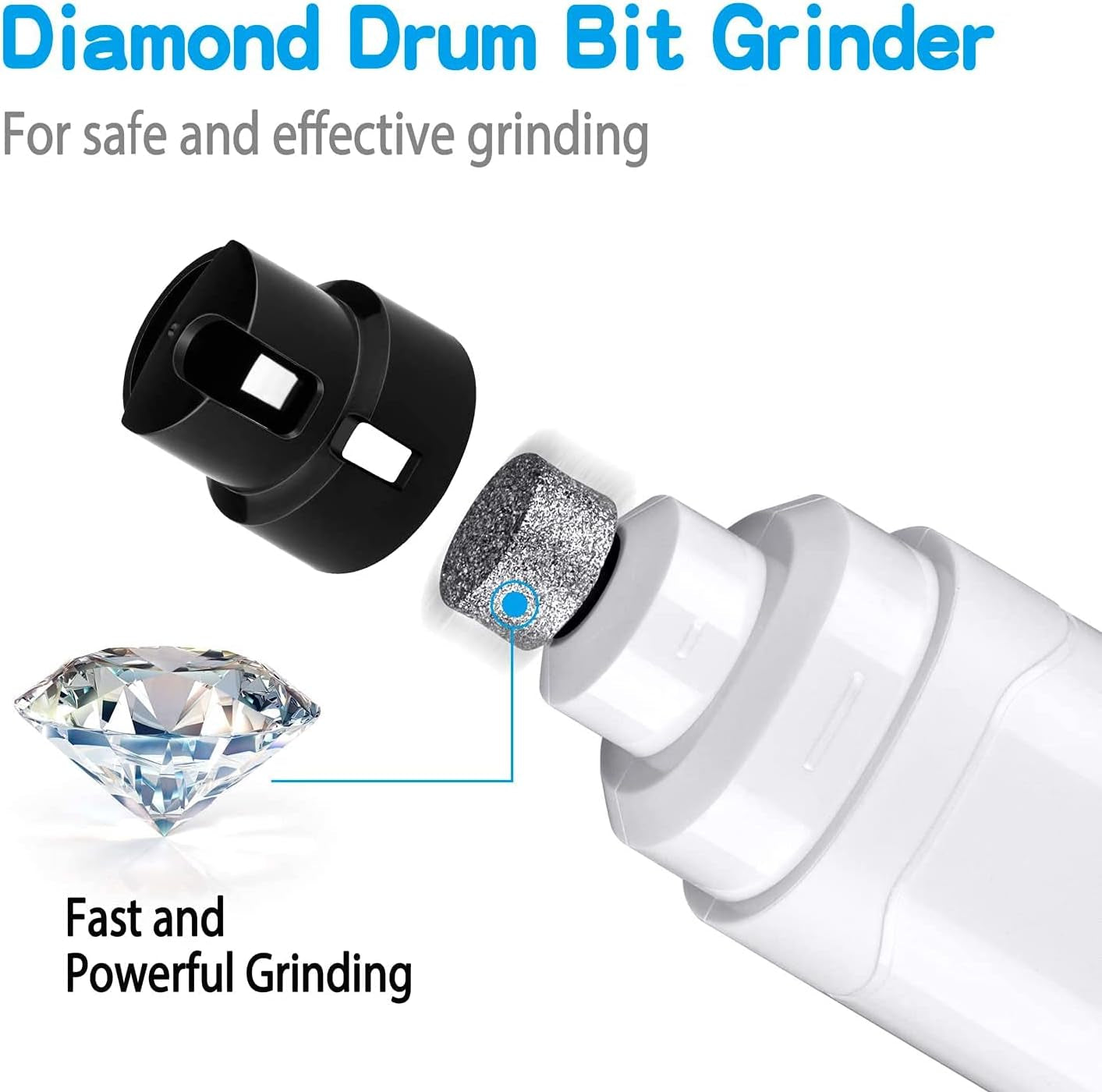 Dog Nail Grinder Upgraded - Professional 2-Speed Electric Rechargeable Pet Nail Trimmer Painless Paws Grooming & Smoothing for Small Medium Large Dogs & Cats (White)